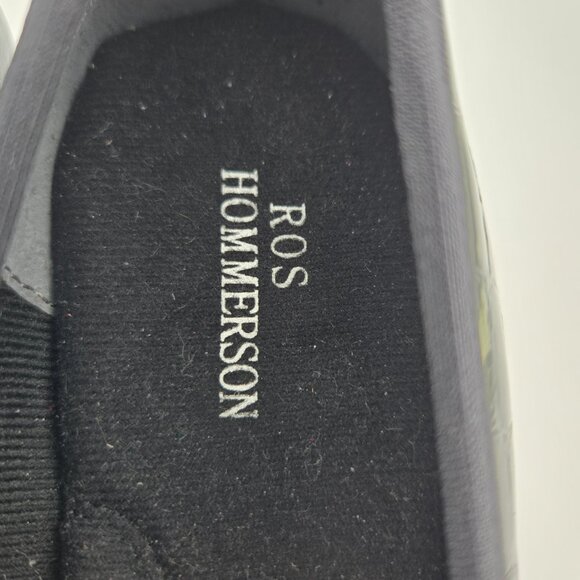 ✨ Ros Hommerson Erica Croc Patent Leather Wedge Loafers | Iridescent Black | Siz - Picture 9 of 14